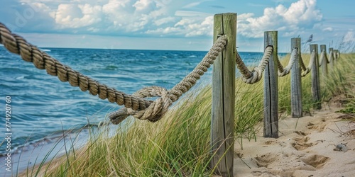 nautical-themed rope fence photo