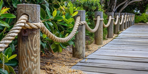 nautical-themed rope fence photo