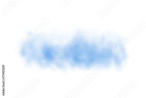 Blue fog in slow motion. Realistic atmospheric blue smoke. Red fume slowly floating rises up. PNG. 