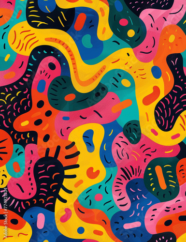 pattern, vibrant color, illustration