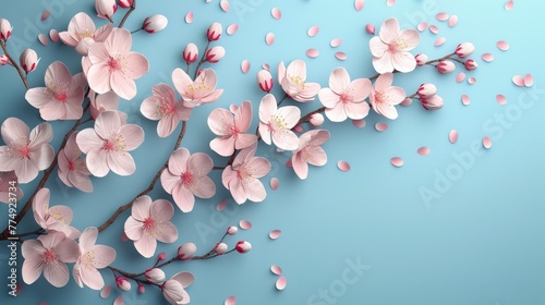 Pink Flowers Painting on Wall