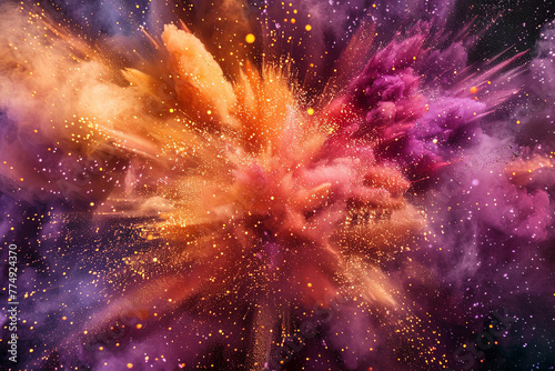 Colorful explosive powders for background © grey
