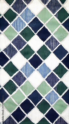 navy and green argyle Preppy Pattern