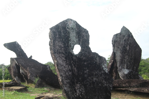 monolitos do sitio arqueológico do solstício, em calçoene, amapá - conhecido como stonehenge da amazônia  photo