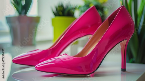 Pink High Heels on Table