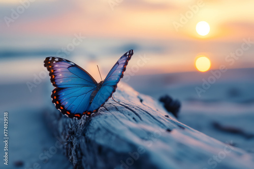 Blauer Schmetterling photo