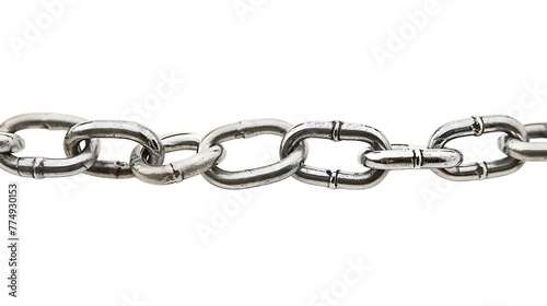 A chain against a background of pure white.