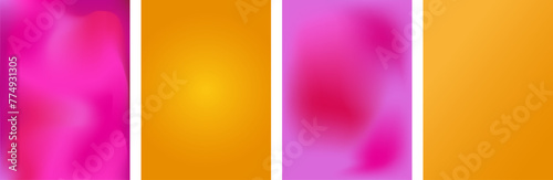 Set of vector bright backgrounds with a gradient for posters, cards, backdrops and banners.