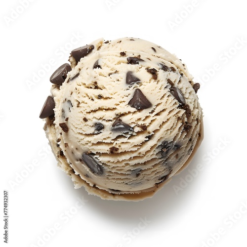 cookies ice cream in a cup on white background