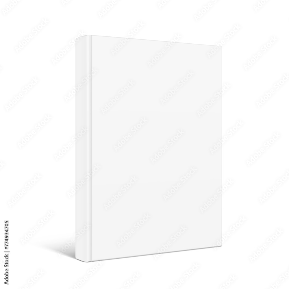 Blank hardcover book mockup. Vector illustration isolated on white background. It can be used for promo, catalogs, brochures, magazines, etc. Ready for your design. EPS10. Blank hardcover book mockup. Vector illustration isolated on white background. It can be used for promo, catalogs, brochures, magazines, etc. Ready for your design. EPS10.