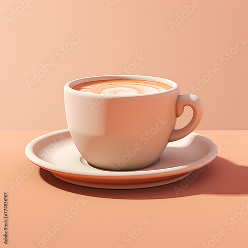 a cup of coffe pastel background  hyper realistic   reated with Generative Ai