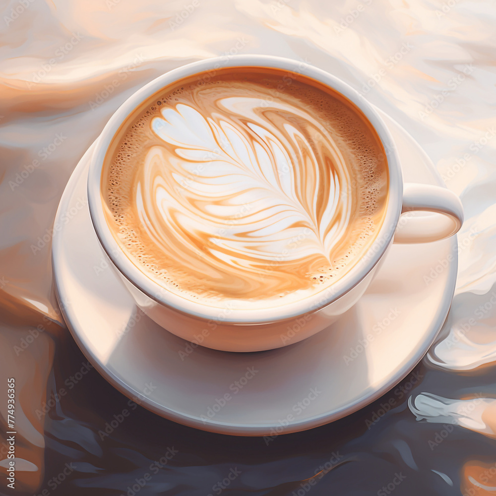 a cup of coffe pastel background, hyper realistic сreated with Generative Ai a cup of coffe pastel background, hyper realistic сreated with Generative Ai