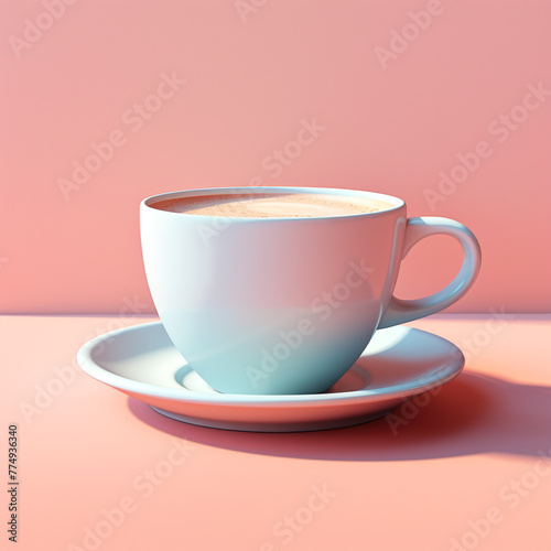 a cup of coffe pastel background, hyper realistic сreated with Generative Ai