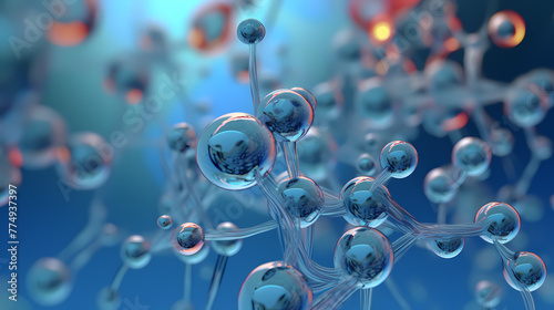 Abstract nano molecular structure,H2 hydrogen