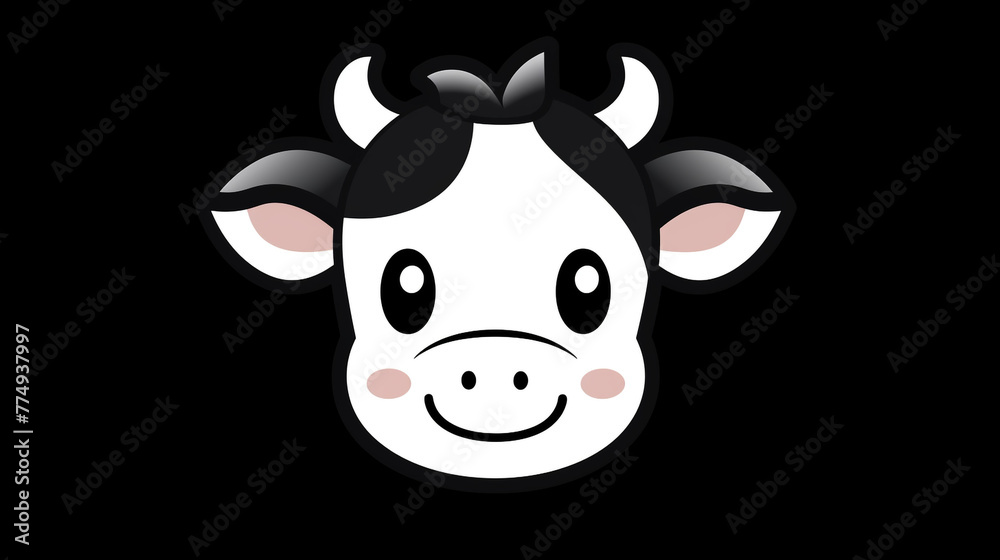 baby cow smile cute funny , flat icon сreated with Generative Ai baby cow smile cute funny , flat icon сreated with Generative Ai