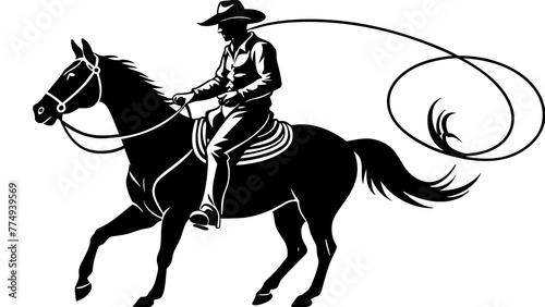 cowboy-silhouette-with-rope-lasso-on-horse-vector