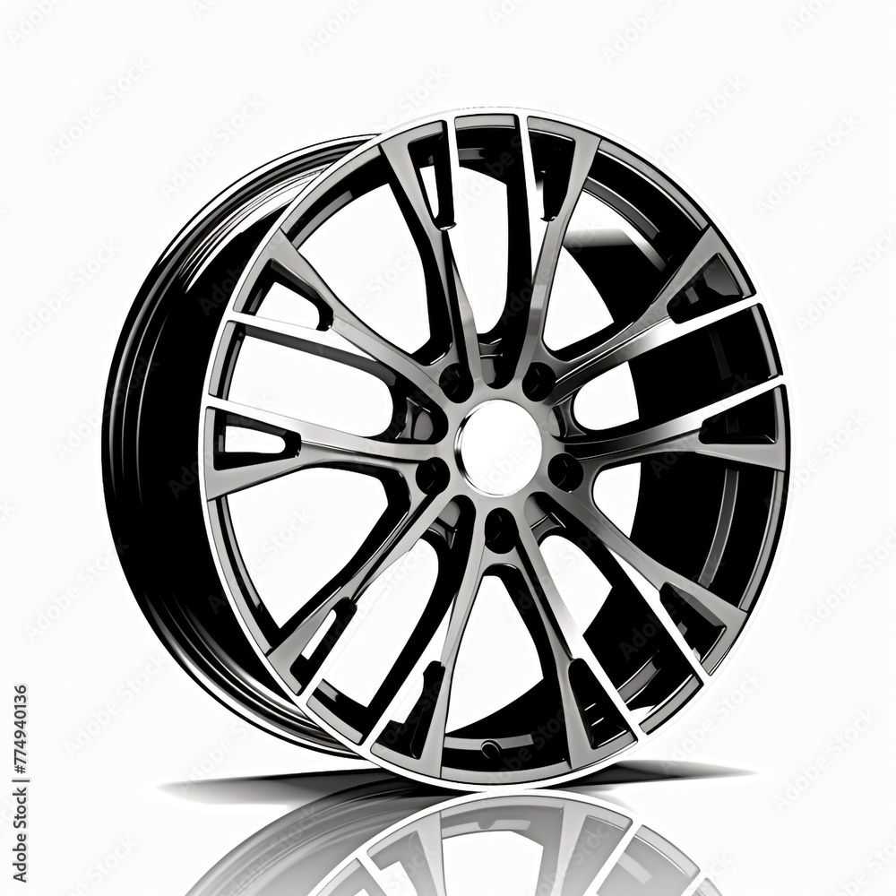 Fototapeta premium rims from the wheels in the car, on a white background сreated with Generative Ai