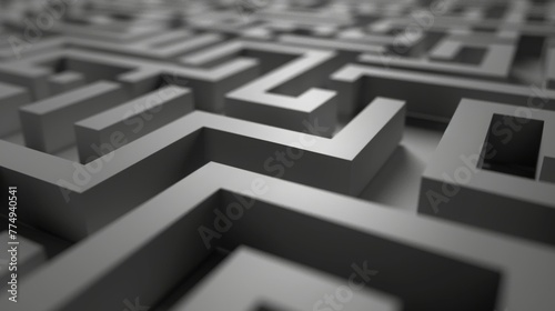 Wallpaper Mural 3 dimensional maze in greyscale occupying Torontodigital.ca