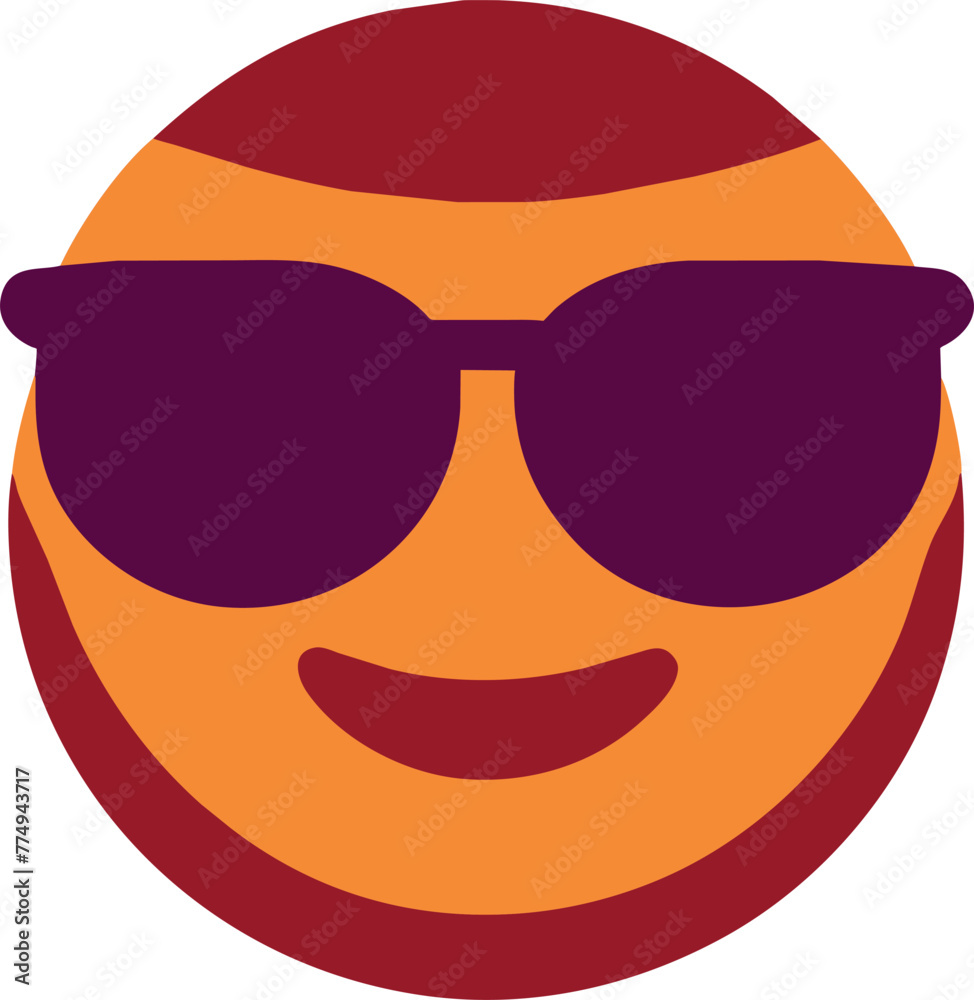 cool emoji, icon colored shapes