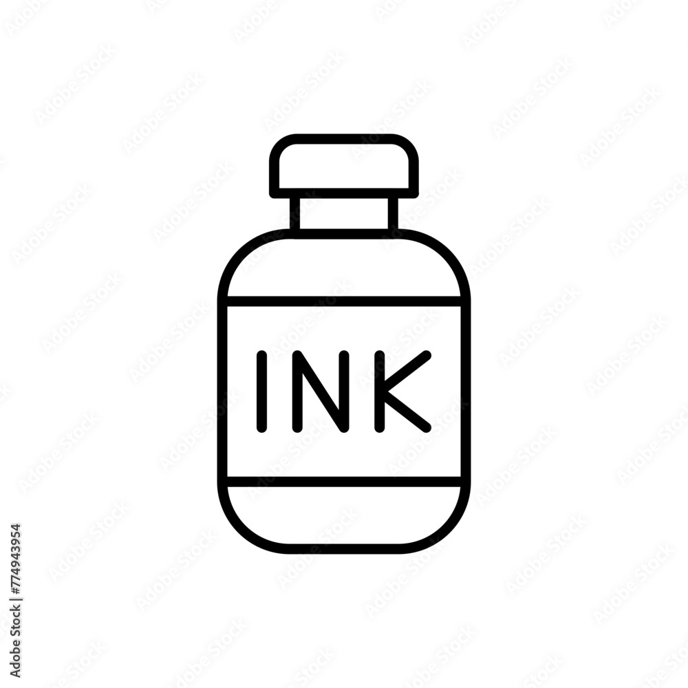 Ink bottle outline icons, minimalist vector illustration ,simple transparent graphic element .Isolated on white background Ink bottle outline icons, minimalist vector illustration ,simple transparent graphic element .Isolated on white background