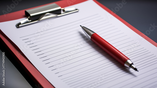 Wallpaper Mural Elegant Red Pen on Blank Voting Ballot with Clip Generative AI Torontodigital.ca