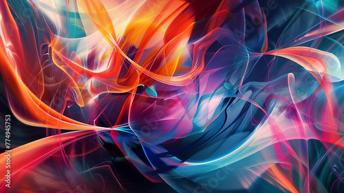 Vibrant abstract design with dynamic shapes, injecting energy into presentations. photo