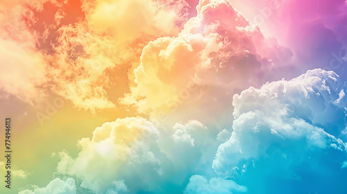 Whimsical rainbow gradient backdrop with vibrant colors, injecting joy into presentations. photo