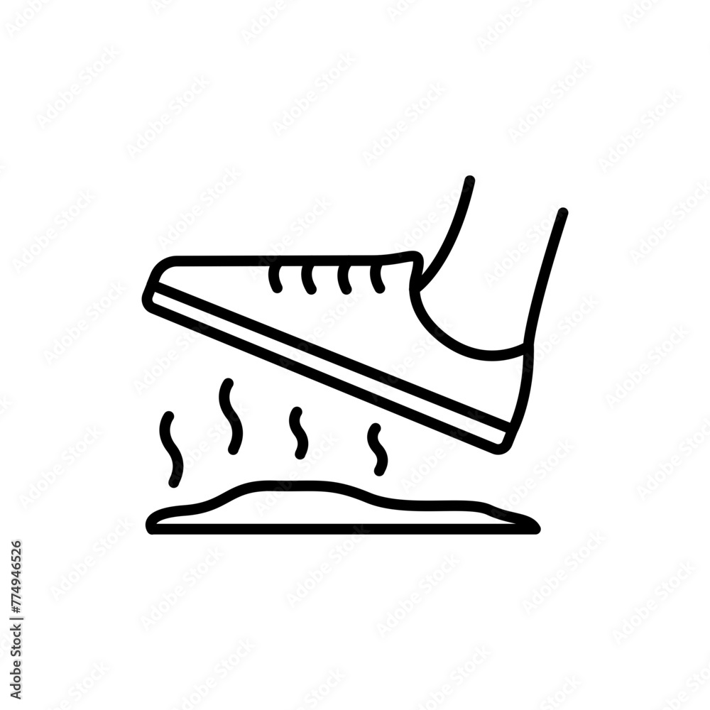 Stepping on poop outline icons, minimalist vector illustration ,simple transparent graphic element .Isolated on white background Stepping on poop outline icons, minimalist vector illustration ,simple transparent graphic element .Isolated on white background