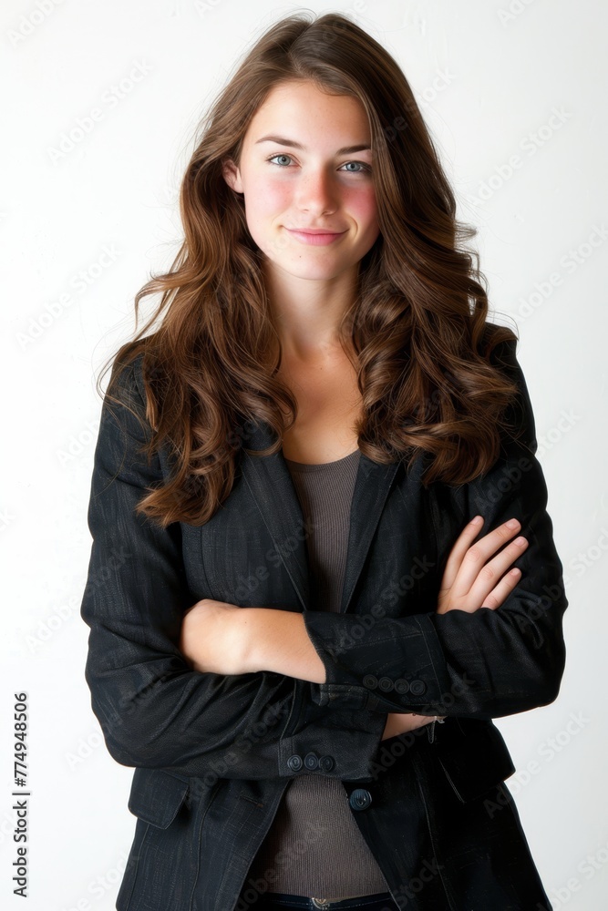 Confident Professional Woman in Business Attire. Confident Professional Woman in Business Attire.