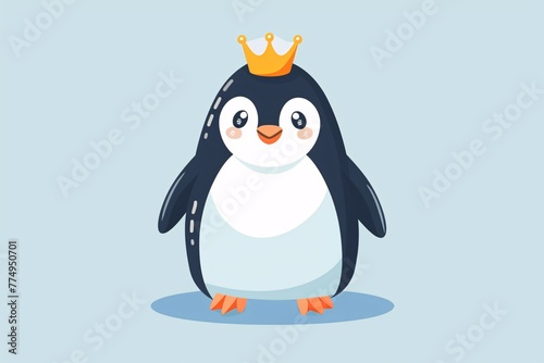 a cartoon of a penguin with a crown