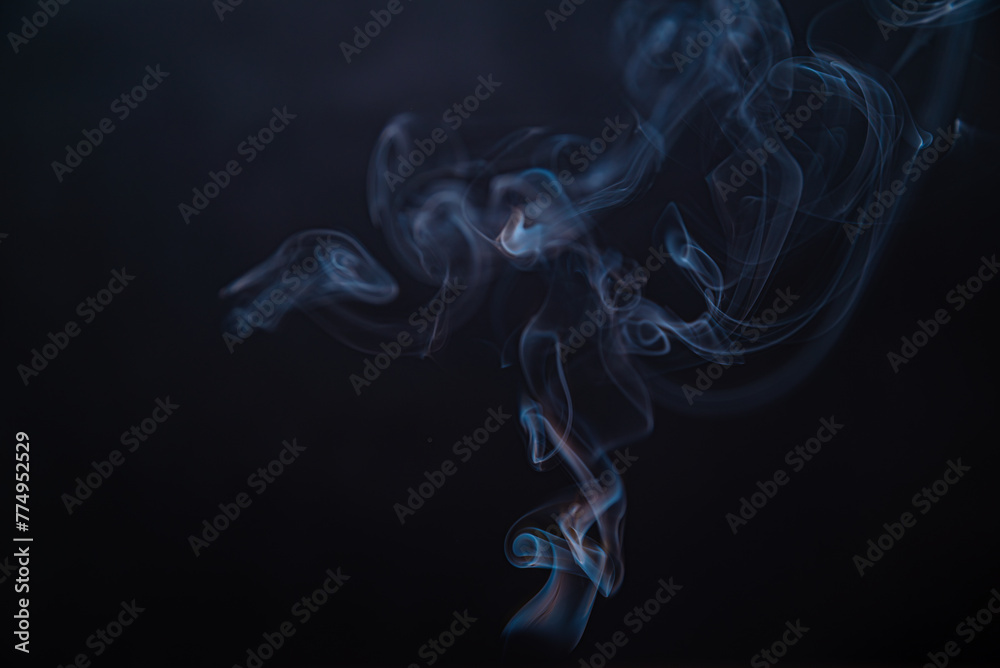 Fototapeta premium textures incense smoke colors background black color blue color