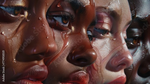 the beauty in every type of skin, collage, very realistic photography photo
