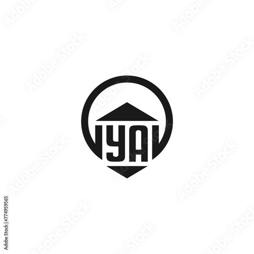 YA Initial Construction Real Estate Home Logo Design Vector