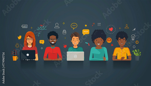 Flat design vector concepts for business, finance, strategic management, investment, natural resources, consulting, teamwork, great idea. team conduct negotiations at a table. photo