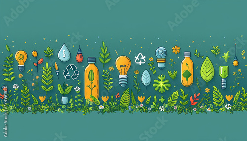 green, illustration, vector, ecology, icon, design, flat, people, concept, environment, set, energy, presentation, character, nature, collection, cartoon, digital, graphics, person, reuse, pollution, 