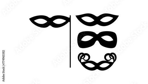 Mask incognito, black  isolated silhouette