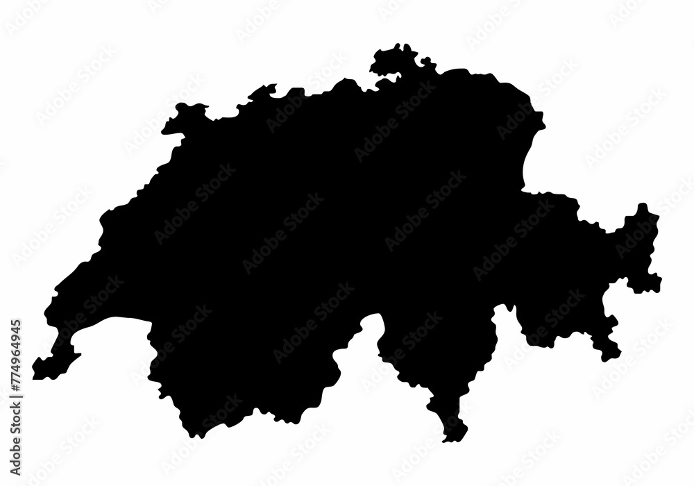 Switzerland silhouette map