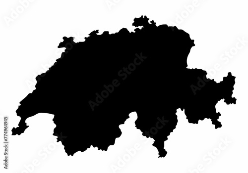 Switzerland silhouette map