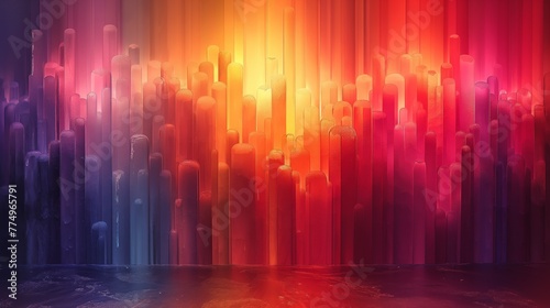 Multicolored Light Streaks in a Data Tunnel photo