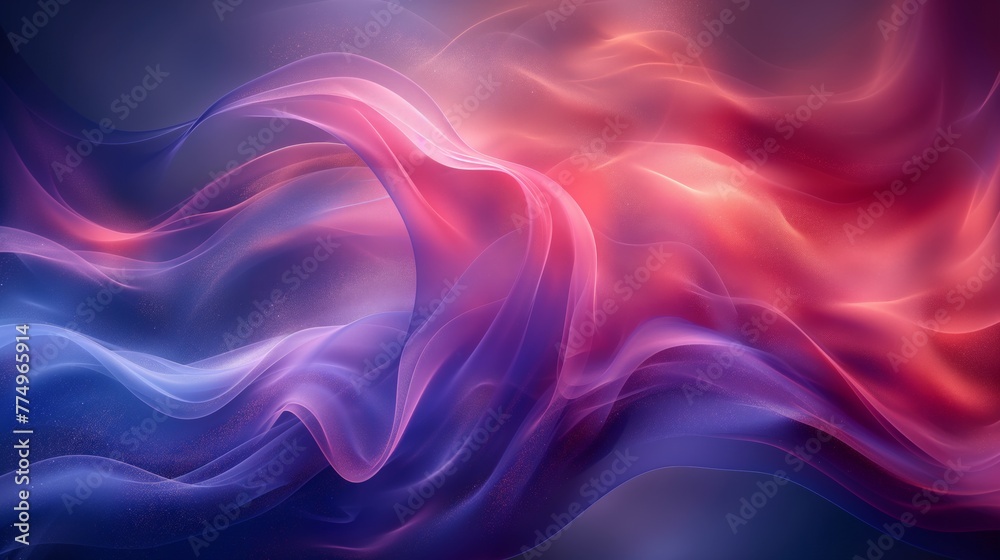 Flowing waves of colorful smooth silk