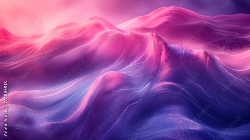 Fototapeta premium Flowing waves of colorful smooth silk