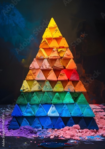 a piramide made from tiny triangles photo