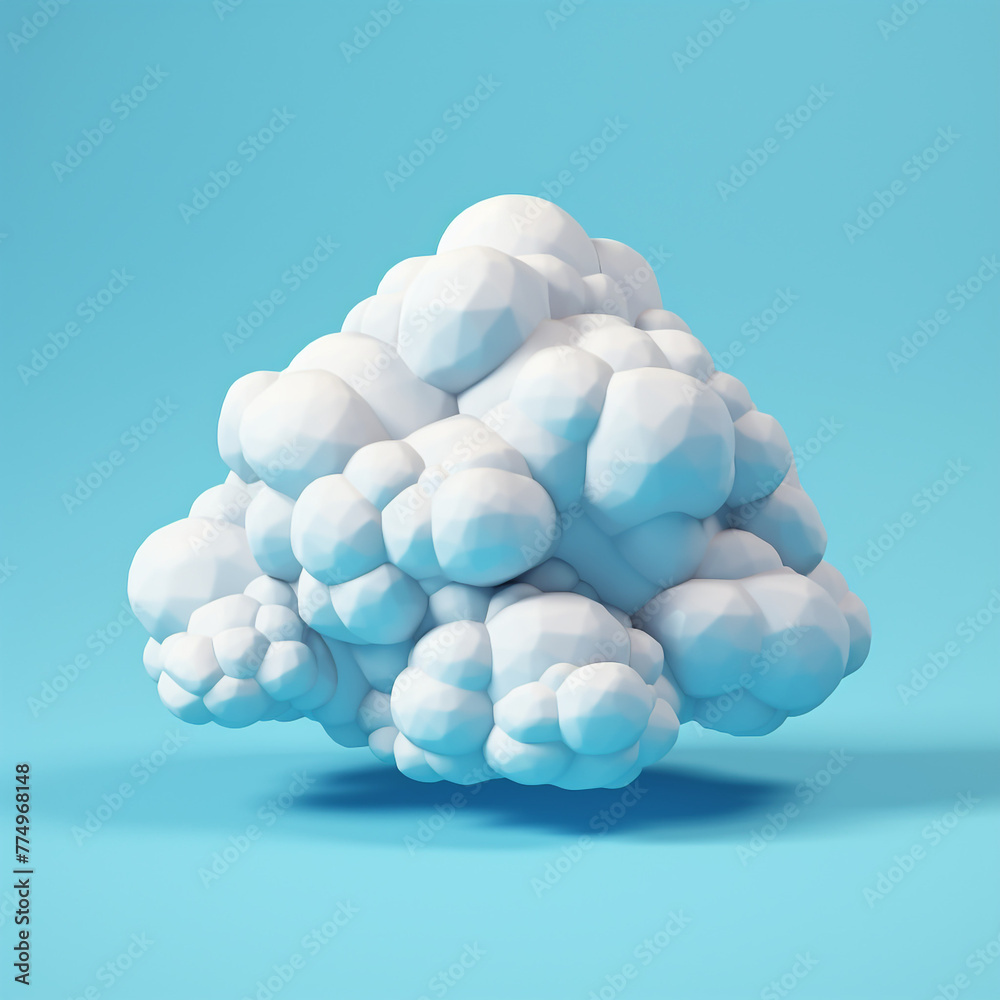 3d cartoon style cloud on isolated background сreated with Generative Ai 3d cartoon style cloud on isolated background сreated with Generative Ai