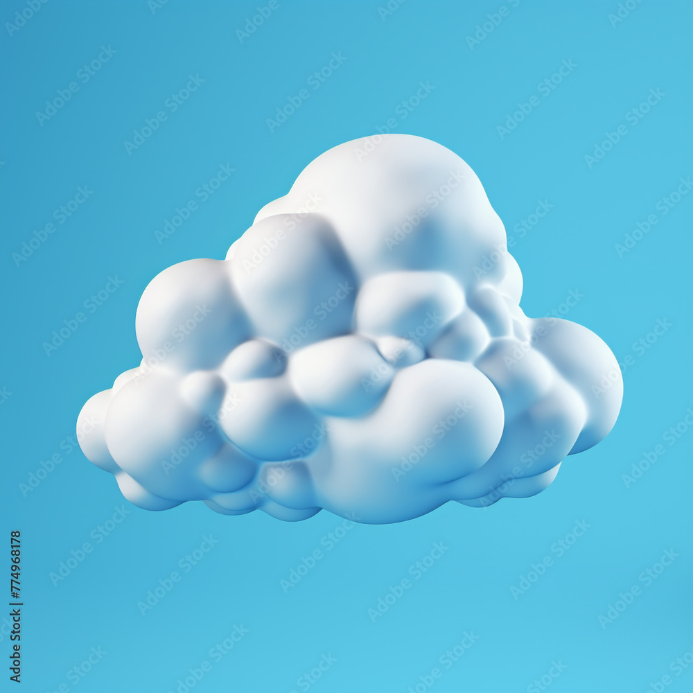 3d cartoon style cloud on isolated background сreated with Generative Ai 3d cartoon style cloud on isolated background сreated with Generative Ai