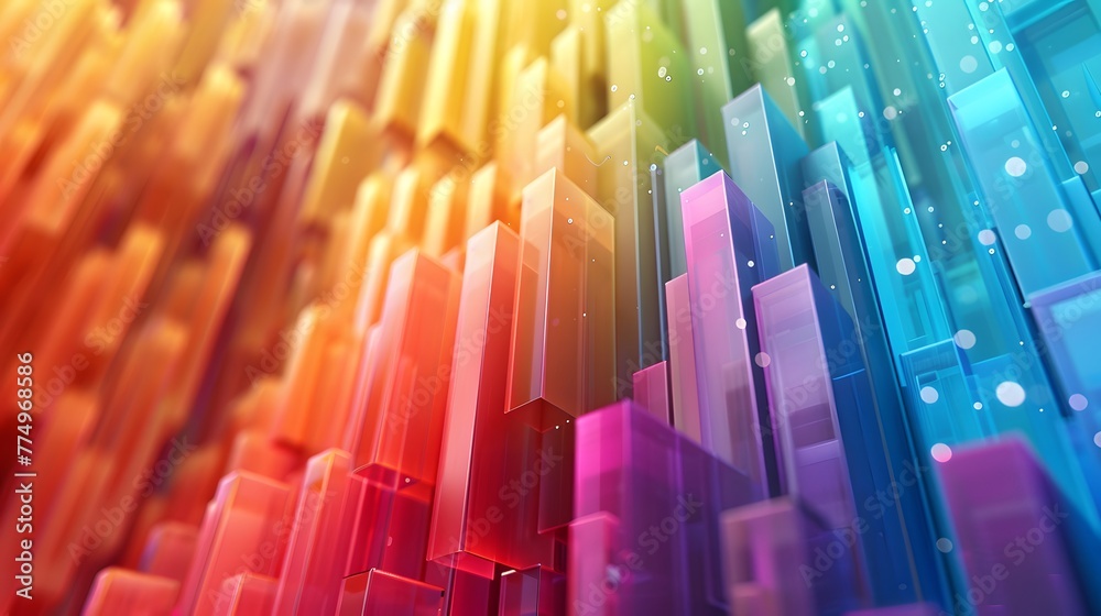 A stunning 3D render of an abstract multicolor spectrum A stunning 3D render of an abstract multicolor spectrum