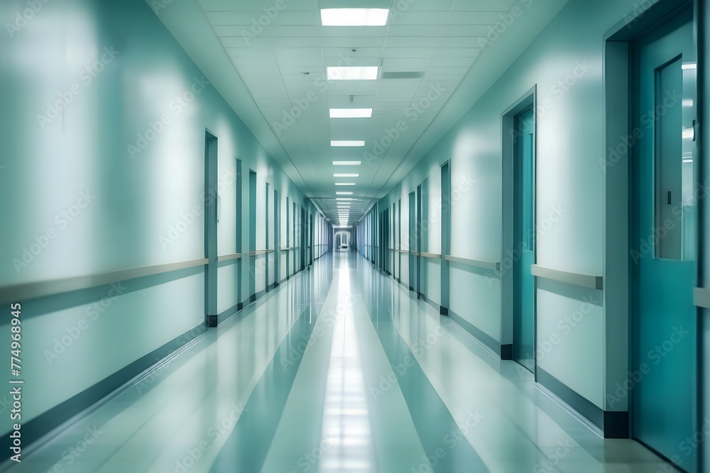 Blur image background of corridor in hospital or clinic image