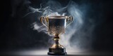 Trophy Cup With Smoke on a Dark background