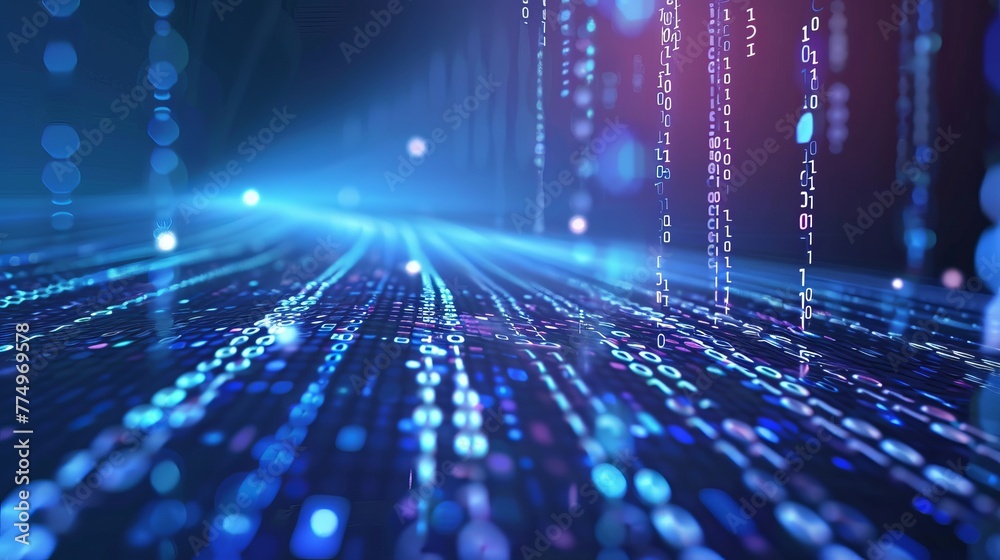 Clean Big Data Concept Design on Blue Background Clean Big Data Concept Design on Blue Background