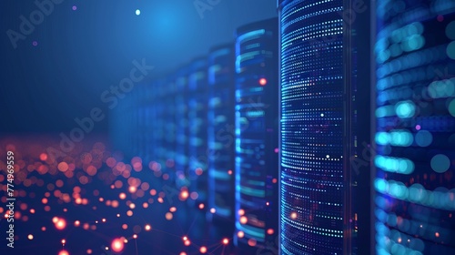 Clean Big Data Concept Design on Blue Background photo