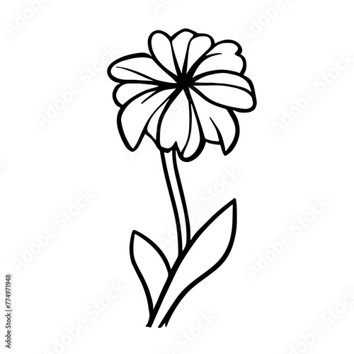 Elegant flower outline icon in vector format for botanical designs.
